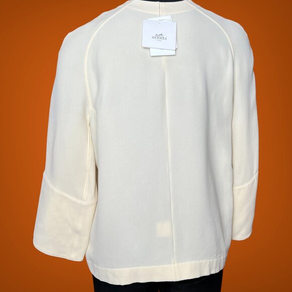 Hermes NWT Silk Blouse Top Shirt Size 38 Made in France Super High Quality - Picture 7 of 13